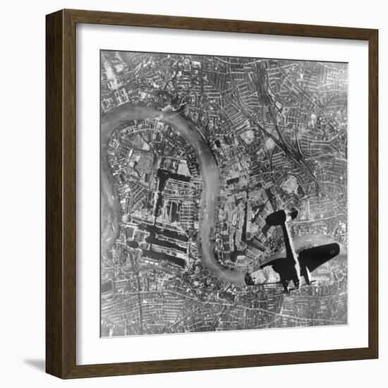 German Heinkel 111 Bomber over London-null-Framed Photo