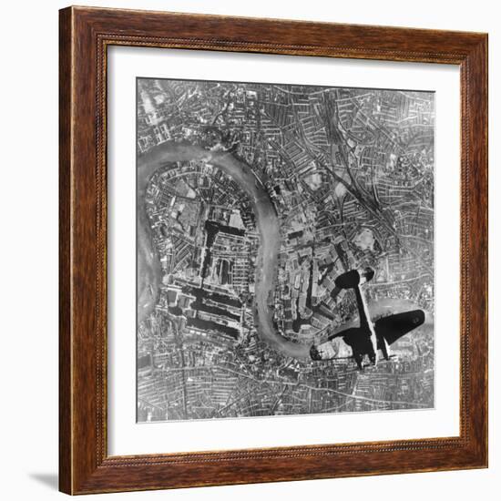 German Heinkel 111 Bomber over London-null-Framed Photo