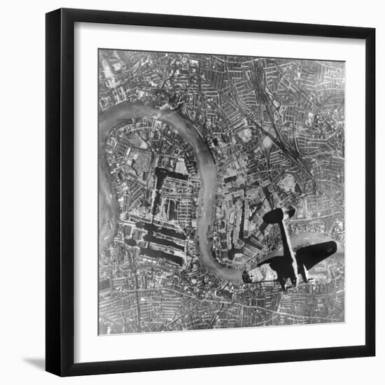 German Heinkel 111 Bomber over London-null-Framed Photo