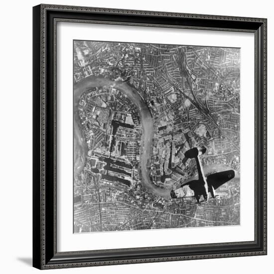 German Heinkel 111 Bomber over London-null-Framed Photo