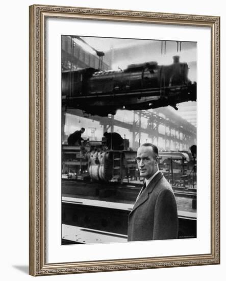 German Industrialist, Alfred Krupp Jr, Standing in His Factory-Ralph Crane-Framed Premium Photographic Print