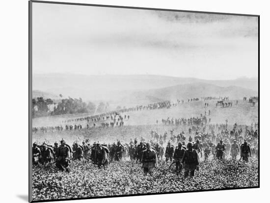 German Infantry Crossing a Field During World War I-Robert Hunt-Mounted Photographic Print