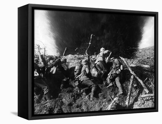 German Infantrymen in a Trench on the Western Front During Wwi, France, 1914-16-null-Framed Premier Image Canvas