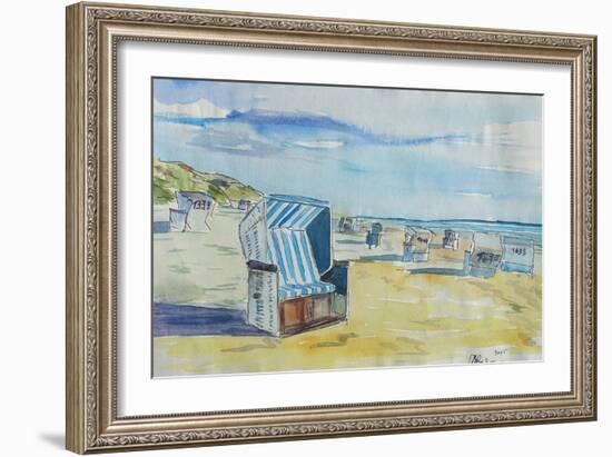 German Island feeling on Sylt with Strandkorb-Markus Bleichner-Framed Art Print