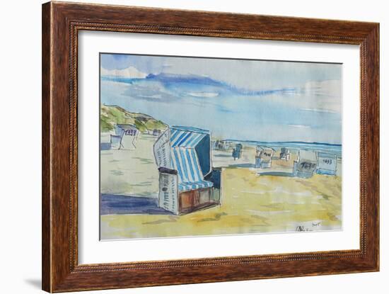 German Island feeling on Sylt with Strandkorb-Markus Bleichner-Framed Art Print