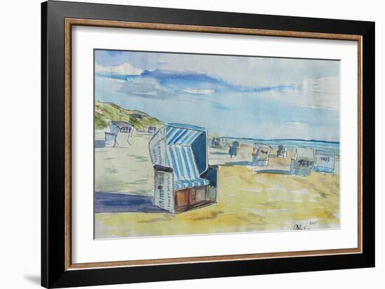 German Island feeling on Sylt with Strandkorb-Markus Bleichner-Framed Art Print