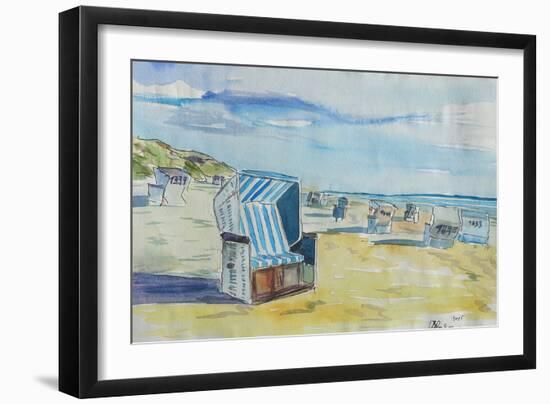 German Island feeling on Sylt with Strandkorb-Markus Bleichner-Framed Art Print