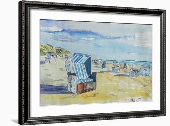 German Island feeling on Sylt with Strandkorb-Markus Bleichner-Framed Art Print