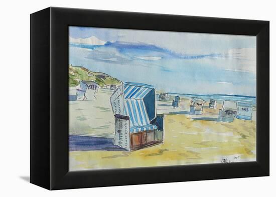 German Island feeling on Sylt with Strandkorb-Markus Bleichner-Framed Stretched Canvas