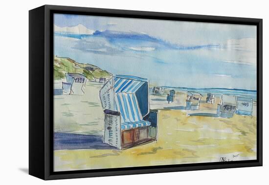 German Island feeling on Sylt with Strandkorb-Markus Bleichner-Framed Stretched Canvas