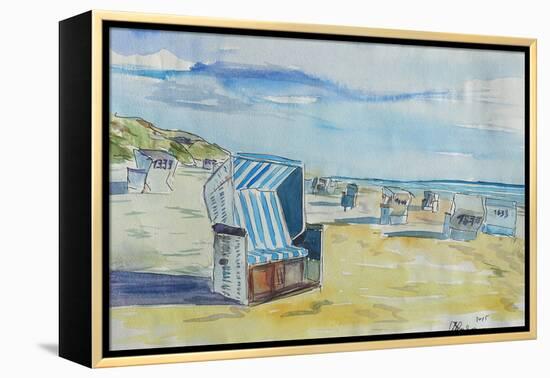 German Island feeling on Sylt with Strandkorb-Markus Bleichner-Framed Stretched Canvas