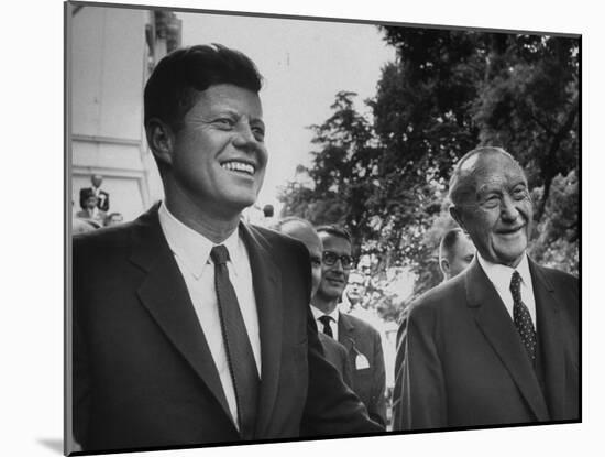 German Konrad Adenauer, with Guest President John F. Kennedy-John Dominis-Mounted Photographic Print