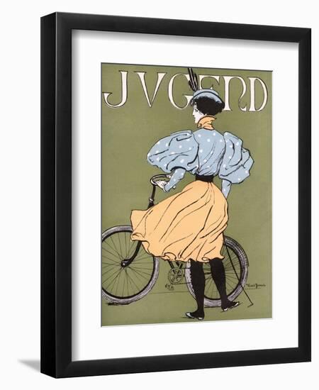 German Lady Cyclist 1896-Karl Bauer-Framed Art Print