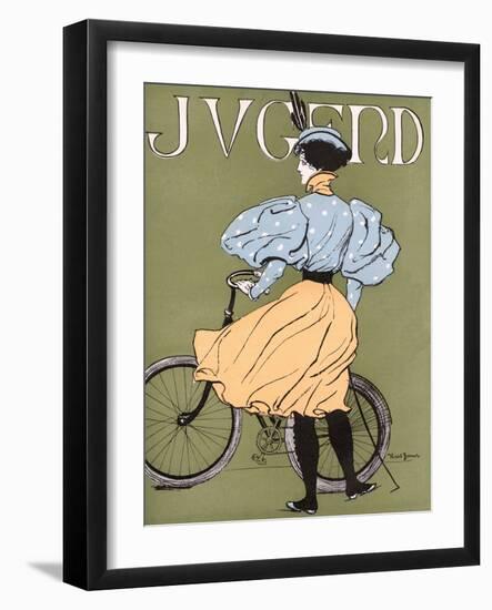 German Lady Cyclist 1896-Karl Bauer-Framed Art Print