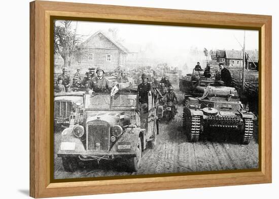 German Military Convoy in Occupied Russia-null-Framed Premier Image Canvas