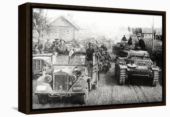 German Military Convoy in Occupied Russia-null-Framed Premier Image Canvas