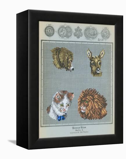 German Needlepoint Sampler-null-Framed Stretched Canvas