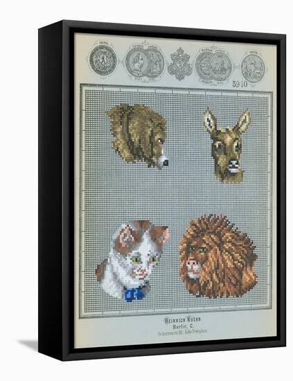 German Needlepoint Sampler-null-Framed Stretched Canvas