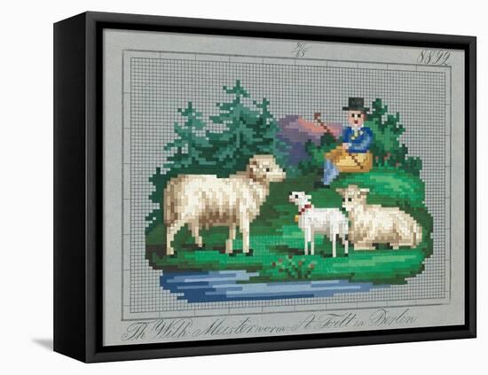 German Needlepoint Sampler-null-Framed Stretched Canvas