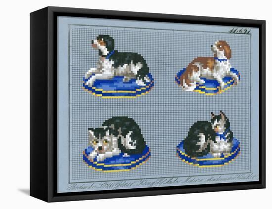 German Needlepoint Sampler-null-Framed Stretched Canvas