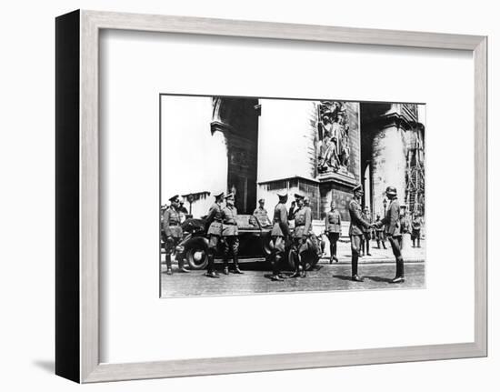 German officers at the Arc de Triomphe during the victory parade, Paris, June 1940. Artist: Unknown-Unknown-Framed Photographic Print