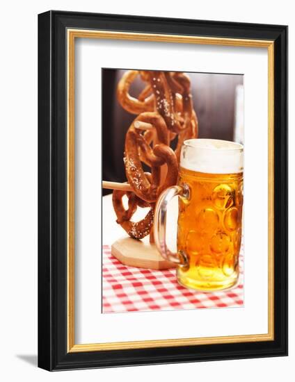 German Pretzel Bread with Beer-maksheb-Framed Photographic Print