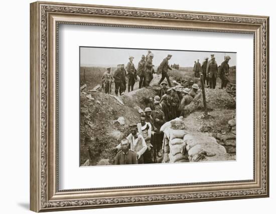 German prisoners brought in from Contalmaison, Somme campaign, France, World War I, 1916-Unknown-Framed Photographic Print