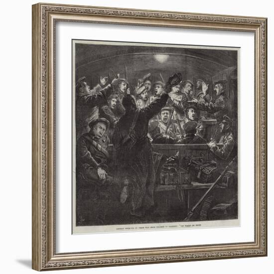 German Recruits on their Way from Cologne to Mayence, Die Wacht Am Rhein-Frederick Barnard-Framed Giclee Print