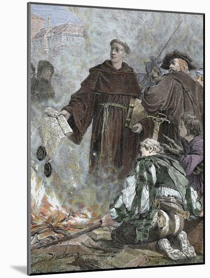 German Reformer, Luther Burning the Papal Bull 'Exsurge Domine' (1520) of Pope Leo X-Prisma Archivo-Mounted Photographic Print