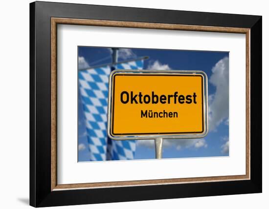 German Road Sign Oktoberfest Munich-cmfotoworks-Framed Photographic Print