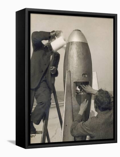 German Rocket Experiments on a Windswept Spit of Land, Filling the Device with Its Chemical Fuel-null-Framed Premier Image Canvas