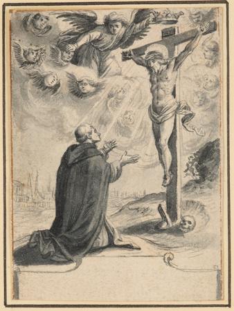 'A Kneeling Friar before a Vision of Christ on the Cross, 1601-1700 ...