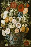 Camellias, Poppies, a White Hydrangea, Roses, Carnations, and Lilies in an Imari Urn-German School-Giclee Print