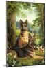 German Shepards/Chicken-Dan Craig-Mounted Giclee Print