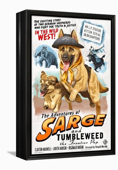 German Shepherd - Adventures of Sarge and Tumbleweed-Lantern Press-Framed Stretched Canvas