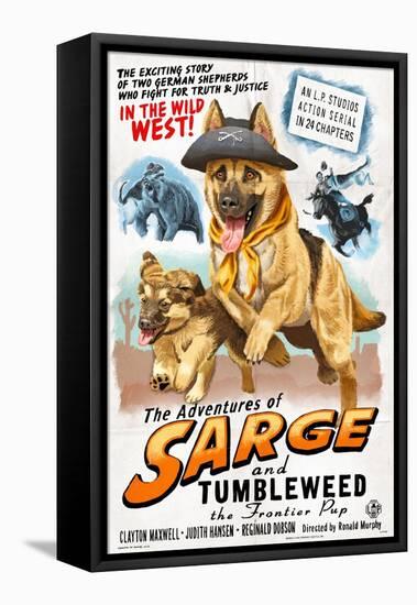 German Shepherd - Adventures of Sarge and Tumbleweed-Lantern Press-Framed Stretched Canvas