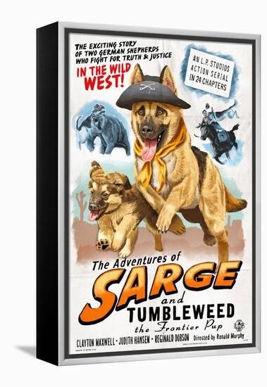 German Shepherd - Adventures of Sarge and Tumbleweed-Lantern Press-Framed Stretched Canvas