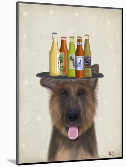 German Shepherd Beer Lover-Fab Funky-Mounted Art Print