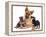 German Shepherd Dog Alsatian Bitch Lying with Her Two Puppies-Jane Burton-Framed Premier Image Canvas