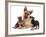 German Shepherd Dog Alsatian Bitch Lying with Her Two Puppies-Jane Burton-Framed Photographic Print