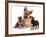 German Shepherd Dog Alsatian Bitch Lying with Her Two Puppies-Jane Burton-Framed Photographic Print