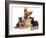 German Shepherd Dog Alsatian Bitch Lying with Her Two Puppies-Jane Burton-Framed Photographic Print