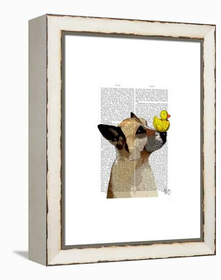 German Shepherd Dog and Duck-Fab Funky-Framed Stretched Canvas