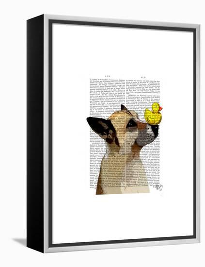 German Shepherd Dog and Duck-Fab Funky-Framed Stretched Canvas