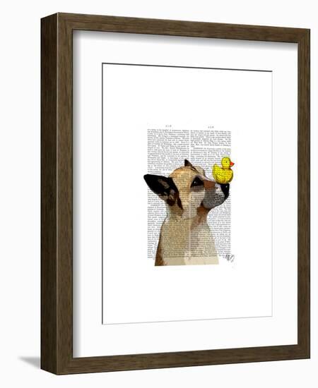 German Shepherd Dog and Duck-Fab Funky-Framed Art Print