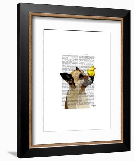 German Shepherd Dog and Duck-Fab Funky-Framed Art Print