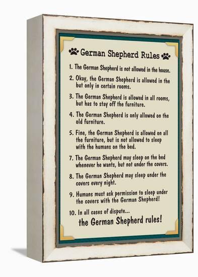 German Shepherd House Rules-null-Framed Stretched Canvas