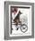 German Shepherd on Bicycle-Fab Funky-Framed Art Print