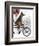 German Shepherd on Bicycle-Fab Funky-Framed Art Print