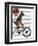 German Shepherd on Bicycle-Fab Funky-Framed Art Print